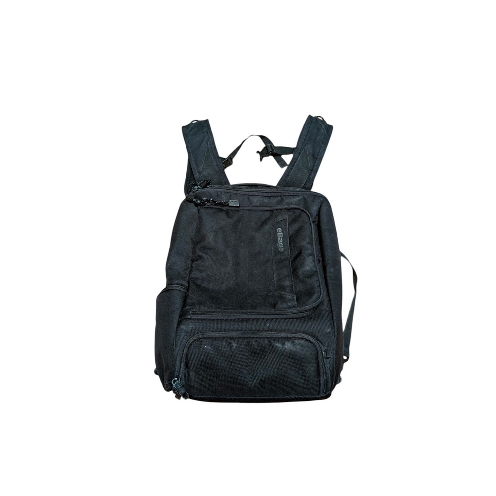 eBags Professional Slim Laptop Backpack Black Orange Nylon Travel Bag Pockets